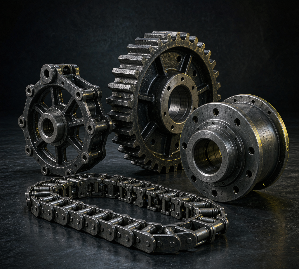 Undercarriage parts - track rollers, idlers, sprockets